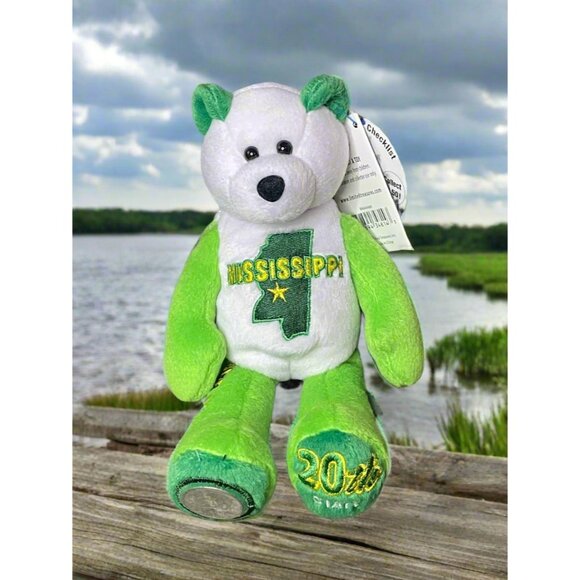 2002 Limited Treasures Mississippi State Quarter Coin Bean Bear Plush - Picture 1 of 5